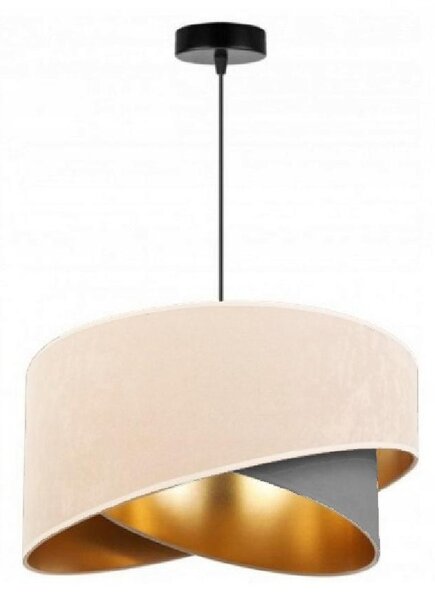 Lampada a sospensione Lampada a sospensione paralume in plastica beige-grigio Lampada per sala da pranzo, lampada per soggiorno, lampada per cucina della serie N2355 (N2355-BG)