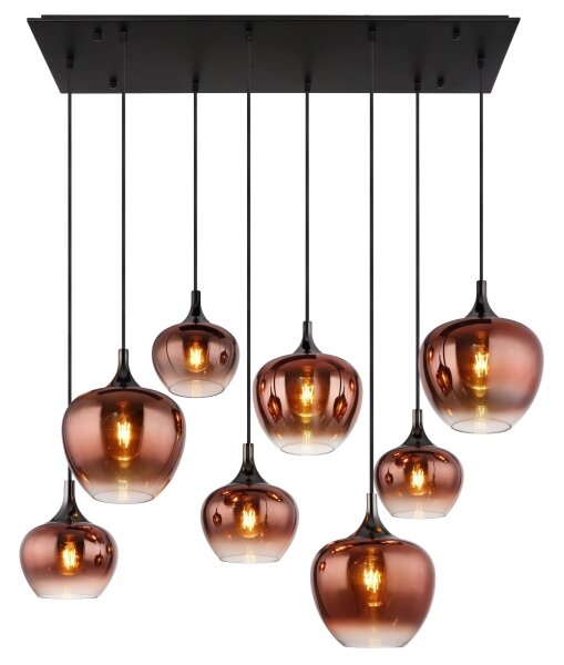 Globo 15548-8HG - Lampadario sospeso su cavo MAXY 8xE27/40W/230V rame