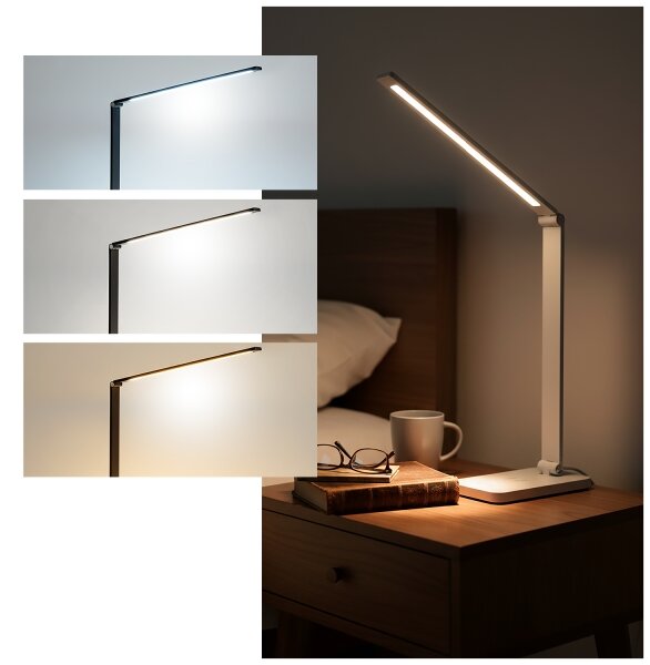 Brilagi - Lampada da tavolo LED dimmerabile a sfioramento con ricarica wireless QI LED/7W/5V 3000/4000/6000K bianca