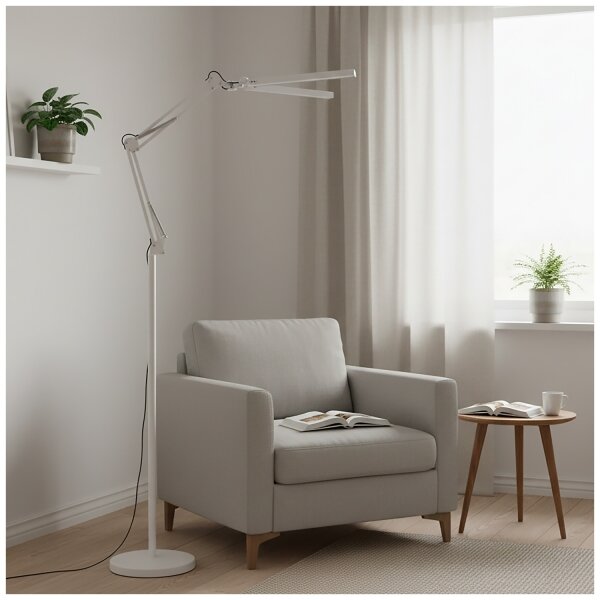 Brilagi - Lampada da terra LED flessibile dimmerabile VARIO LED/14W/230V 157 cm bianca