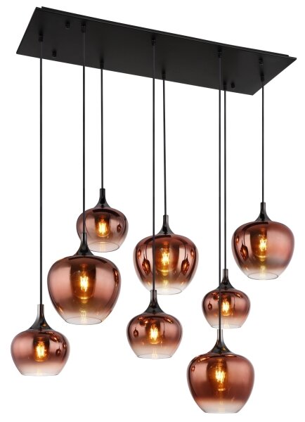 Globo 15548-8HG - Lampadario sospeso su cavo MAXY 8xE27/40W/230V rame