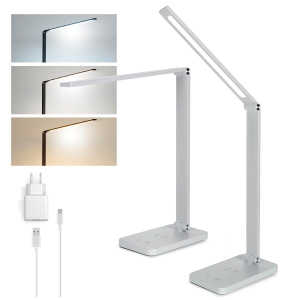 Brilagi - Lampada da tavolo LED dimmerabile a sfioramento con ricarica wireless QI LED/7W/5V 3000/4000/6000K bianca