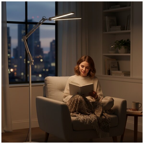 Brilagi - Lampada da terra LED flessibile dimmerabile VARIO LED/14W/230V 157 cm bianca