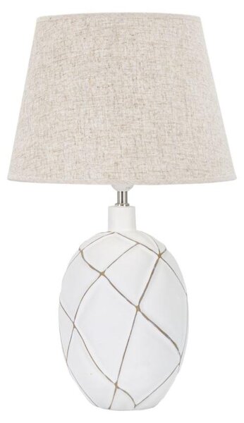 Lampada da Tavolo Lines 35x60x35 cm in Poliresina Bianco/Marrone