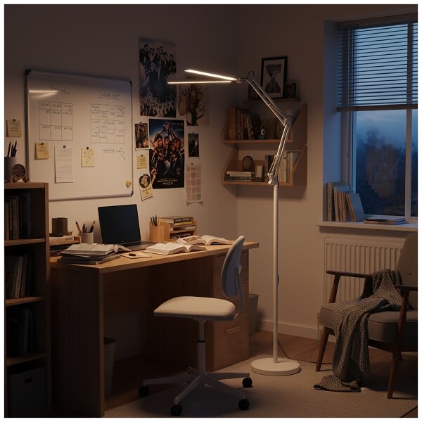 Brilagi - Lampada da terra LED flessibile dimmerabile VARIO LED/14W/230V 157 cm bianca