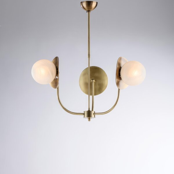 Sospensione Selene in Ferro Bronzato Spazzolato, 55x80x�52 cm, Bronzato, 3xE14 - 42W Max