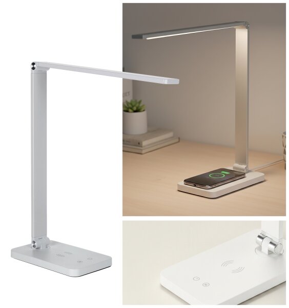 Brilagi - Lampada da tavolo LED dimmerabile a sfioramento con ricarica wireless QI LED/7W/5V 3000/4000/6000K bianca