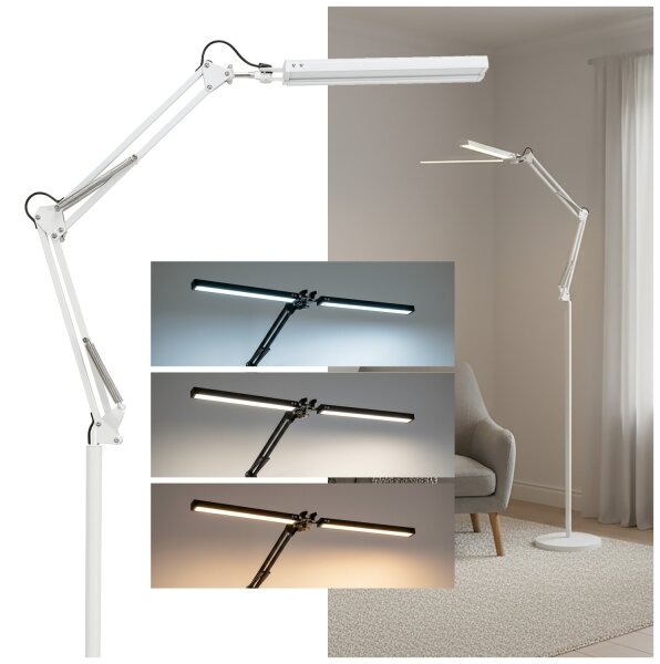 Brilagi - Lampada da terra LED flessibile dimmerabile VARIO LED/14W/230V 157 cm bianca