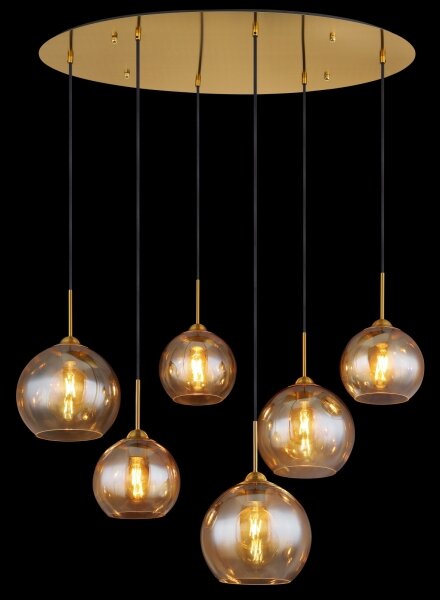 Globo 15788-6H - Lampadario sospeso con cavo JAMESSA 6xE27/60W/230V ottone
