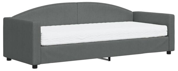 VidaXL Divano letto con materasso Grigio scuro 80x200 cm Tessuto