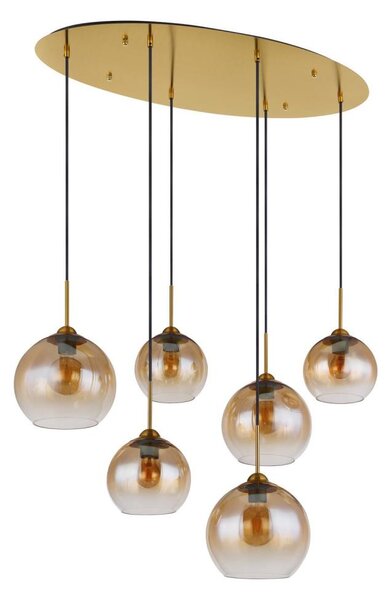 Globo 15788-6H - Lampadario sospeso con cavo JAMESSA 6xE27/60W/230V ottone