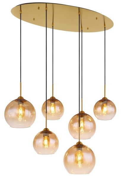 Globo 15788-6H - Lampadario sospeso con cavo JAMESSA 6xE27/60W/230V ottone