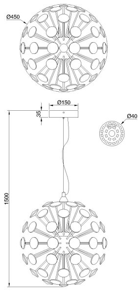 Globo 16047H1C - Lampadario LED a sospensione su cavo VIRINA LED/24W/230V