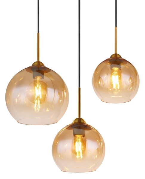 Globo 15788-6H - Lampadario sospeso con cavo JAMESSA 6xE27/60W/230V ottone
