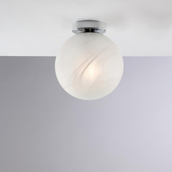 Plafoniera Olaf in Ferro Cromato, �20xH23 cm, Cromo Lucido, 1xE27 - 55 Watt Max