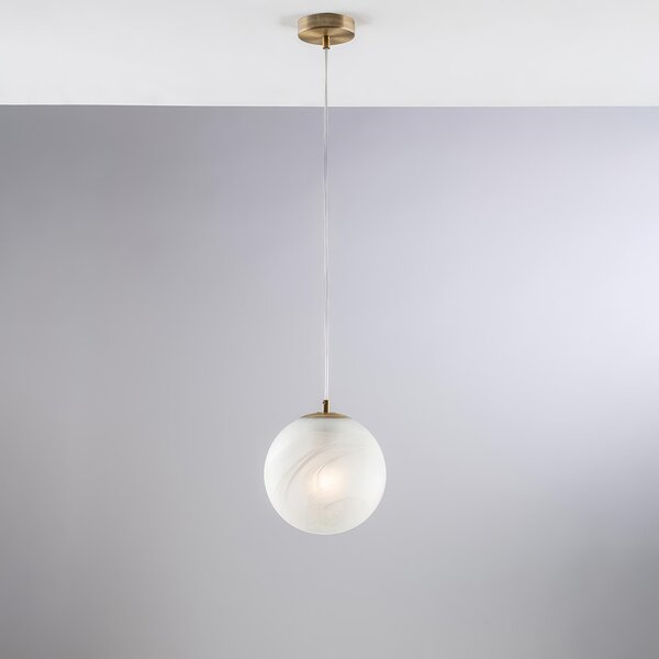 Sospensione Olaf in Ferro Cromo Nero, �20xH30 - MAX 130, 1xE27 - 55 Watt Max, Colore Bronzato