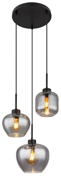 Globo 15549-3SH - Lampada a sospensione con cavo MATT 3xE27/40W/230V nero