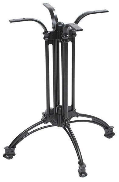 Base per Tavolo da Giardino con Piede a 4 Razze in Alluminio Nero