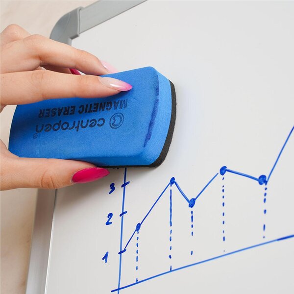 Lavagna magnetica, scrivibile e cancellabile in acciaio laccato Dimensioni 60x45 cm - fissaggio a parete vaschetta porta accessori anodizzato silver