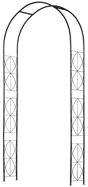 Arco per Rose e Supporto per Piante Rampicanti in Metallo 114x30x230cm Nero