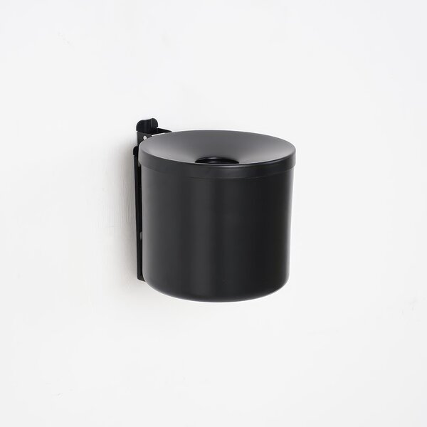 Posacenere da muro compatto con calamita Dimensione 150x140 mm capacit� 2.5 - svuotamento pratico e veloce grazie all'attacco magnetico sul retro finitura nero grafite RAL9011