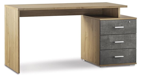 Scrivania da Ufficio 3 Cassetti 154x76x55 cm Noce Stelvio/Noce