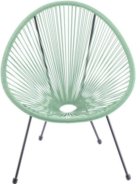 Poltrona da Giardino 72x77,5x85 cm Scooby in Acciaio e PE Verde
