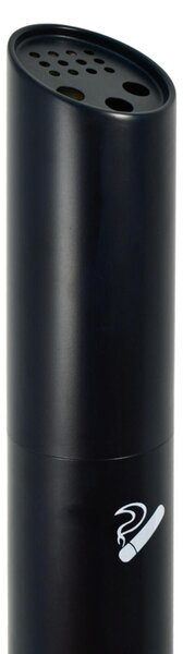 Posacenere autoportante a colonna - dimensioni 32xh98 cm base circolare pesante in cemento con copertura in metallo verniciato nero