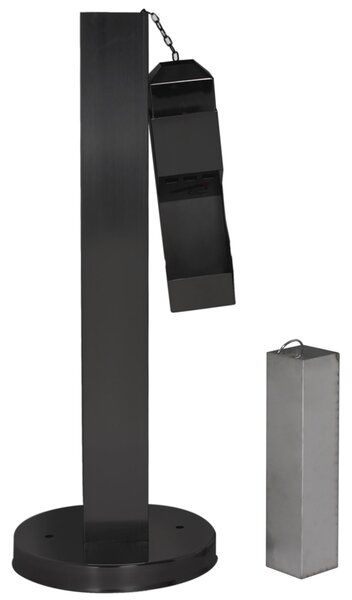 Posacenere autoportante a colonna dimensioni ? 32x114,3 cm base circolare pesante in cemento con copertura in metallo verniciato nero