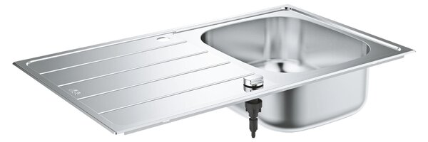 Lavello da incasso K200 m scolapiatti 860x500 mm acciaio inox 860 x 500 mm acciaio inox