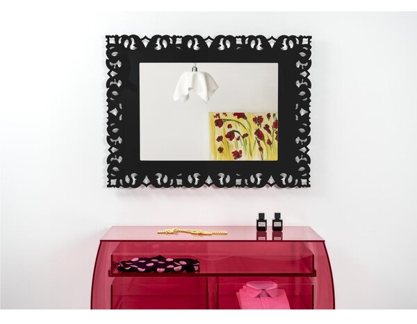 Specchio rettangolare posizionabile Verticale o Orizzontale in Plexiglass Linea NARCISO NERO Dimensioni 75x11x h 100 cm - Colore nero