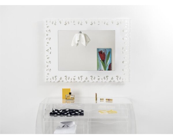 Specchio rettangolare posizionabile Verticale o Orizzontale in Plexiglass Linea NARCISO BIANCO Dimensioni 75x11x h 100 cm - Colore bianco