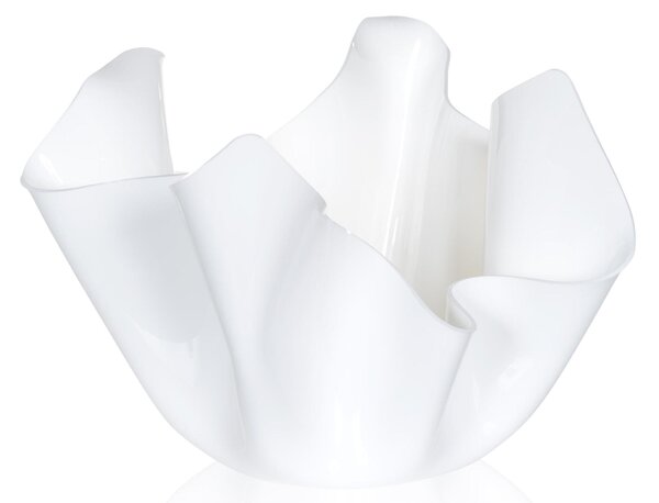 Vaso, Centrotavola, Forma Iconica in Plexiglass BIG Linea Drappeggi D'AUTORE , 45x45x h 29 cm - 0,5 kg Colore Bianco