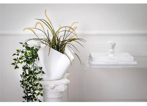 Vaso, Centrotavola, Forma Iconica in Plexiglass BIG Linea Drappeggi D'AUTORE , 45x45x h 29 cm - 0,5 kg Colore Bianco