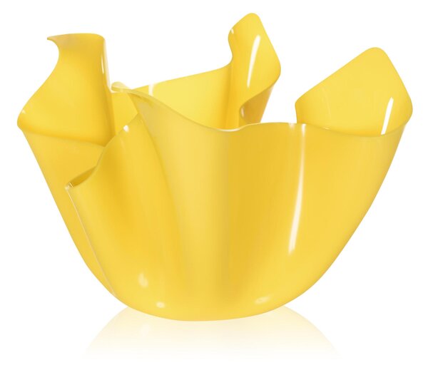 Vaso, Centrotavola, Forma Iconica in Plexiglass BIG Linea Drappeggi D'AUTORE , 45x45x h 29 cm - 0,5 kg Colore Giallo