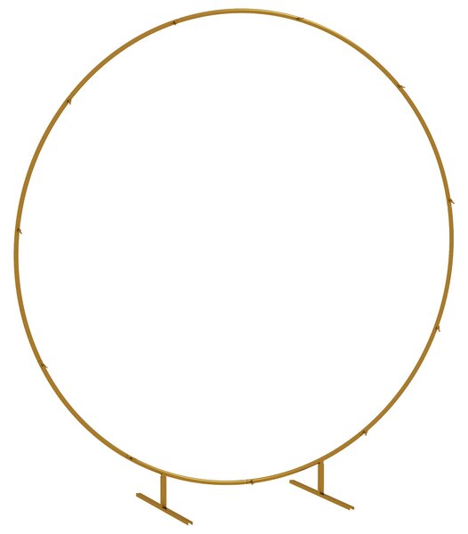 Arco da Giardino in Acciaio, Archetto Nuziale Rotondo per Palloncini e Piante Rampicanti per Cerimonie, Compleanni ed Eventi, 222x60x224 cm, Oro