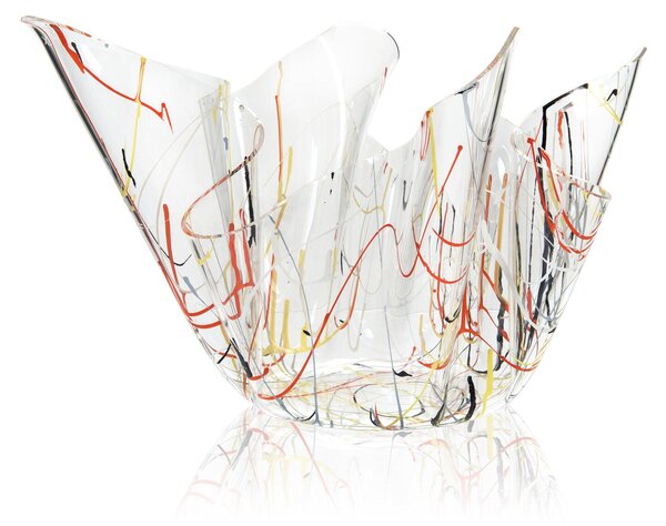 Vaso, Centrotavola, Forma Iconica in Plexiglass BIG Linea Drappeggi D'AUTORE , 45x45x h 29 cm - 0,5 kg Colore Multicolor