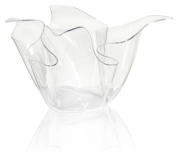 Vaso, Centrotavola, Forma Iconica in Plexiglass BIG Linea Drappeggi D'AUTORE , 45x45x h 29 cm - 0,5 kg Colore Trasparente