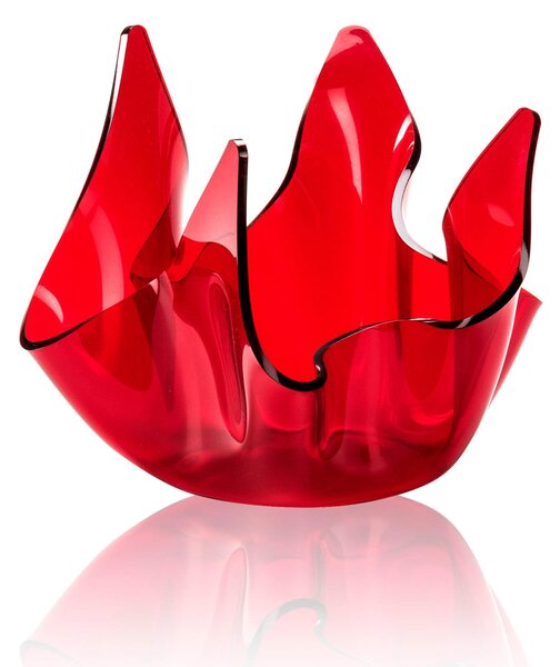Vaso Forma Iconica in Plexiglass SMALL Linea DRAPPEGGI DAUTORE, Dimensioni 21x17x h 14 cm - 0,35 kg Colore Rosso