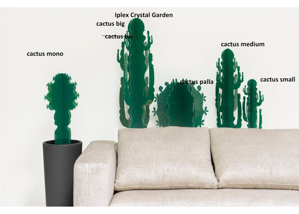 Oggetto decorativo CACTUS BIG Green in Plexiglass Linea Decorativa iPlex Crystal Garden Dimensioni 40x40x h 102 cm - peso 3,3 kg Colore verde