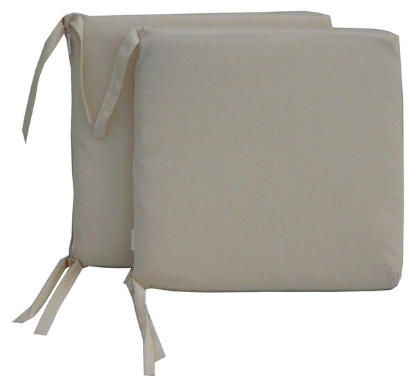 Set 2 Cuscini per Sedia da Giardino 45x45x5 cm in Poliacrilico Allegro Ecru