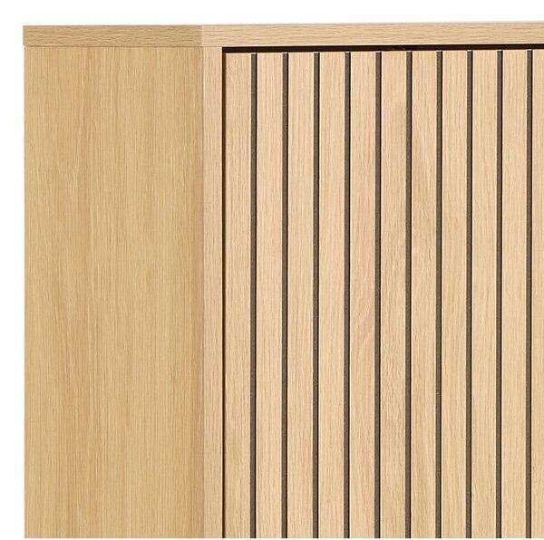 Scarpiera con ante effetto rovere in colore naturale 72x140x25 cm Albany - Actona
