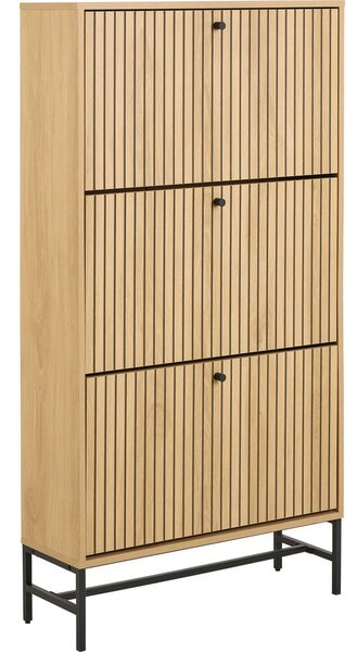 Scarpiera con ante effetto rovere in colore naturale 72x140x25 cm Albany - Actona