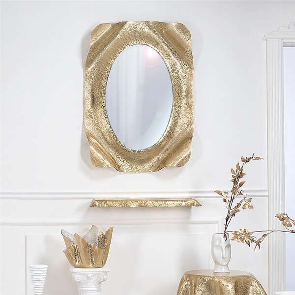 Mensola in Plexiglass Gold LEAVERS Linea DRAPPEGGI PIZZO , Dimensioni 69x20x h 5 cm - 1,5 kg Colore Oro