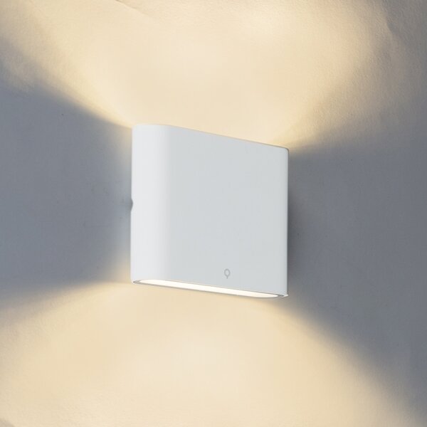 Moderna lampada da esterno bianca, 11,5 cm, con batteria LED inclusa
