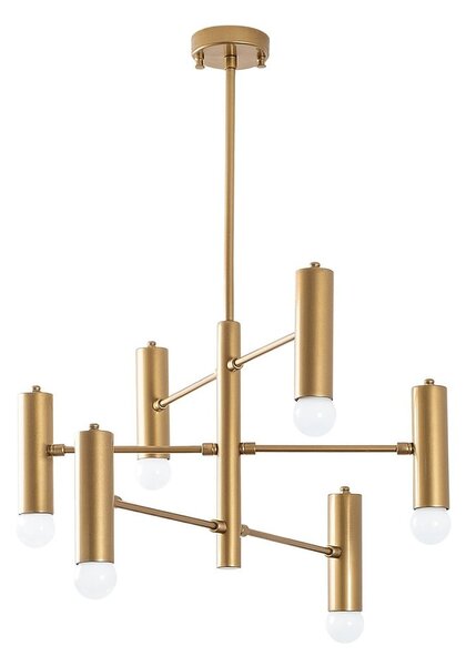 Lampadario dorato con paralume in metallo Gharib – Opviq lights