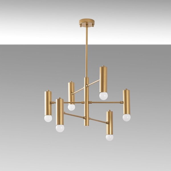 Lampadario dorato con paralume in metallo Gharib – Opviq lights