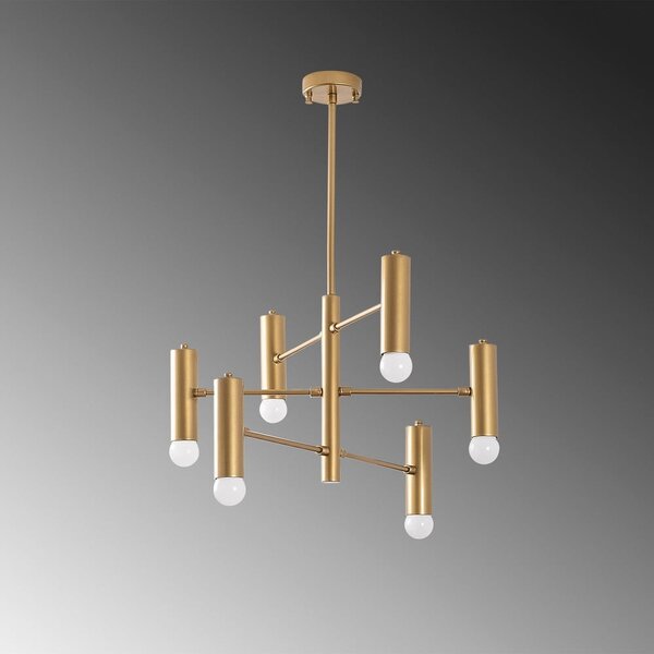 Lampadario dorato con paralume in metallo Gharib – Opviq lights