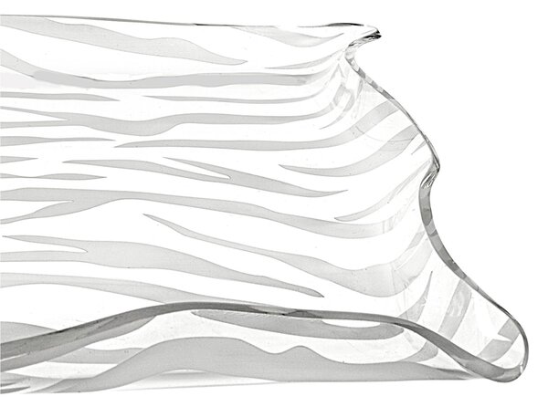 Vuotatasche vassoietto quadrato Iconica in Plexiglass SMALL Linea DRAPPEGGI ANIMALIER, Dimensioni 23x23x h 3 cm - 0,25 kg Colore trasparente