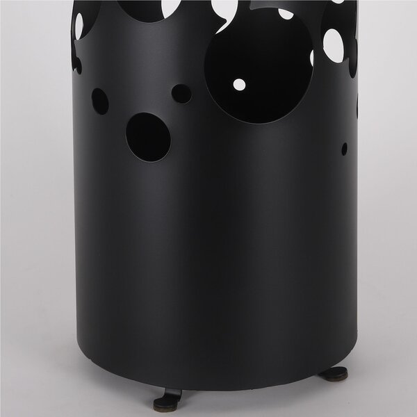 Portaombrelli design moderno Struttura in metallo tagliata al laser BIG BOLLE Dimensioni 25x25xh 57 cm con piedini rialzati e vaschetta raccogli acqua colore Nero